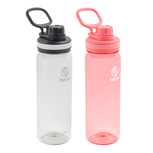 tritan-water-bottle-bundle-with-spout-lid-2-pack-x6 51689-Tritan-Spout-24-2pk-Clear-FlutterPink-angle_2e2a67e8-7240-4517-90e1-85605eacf4b2.png
