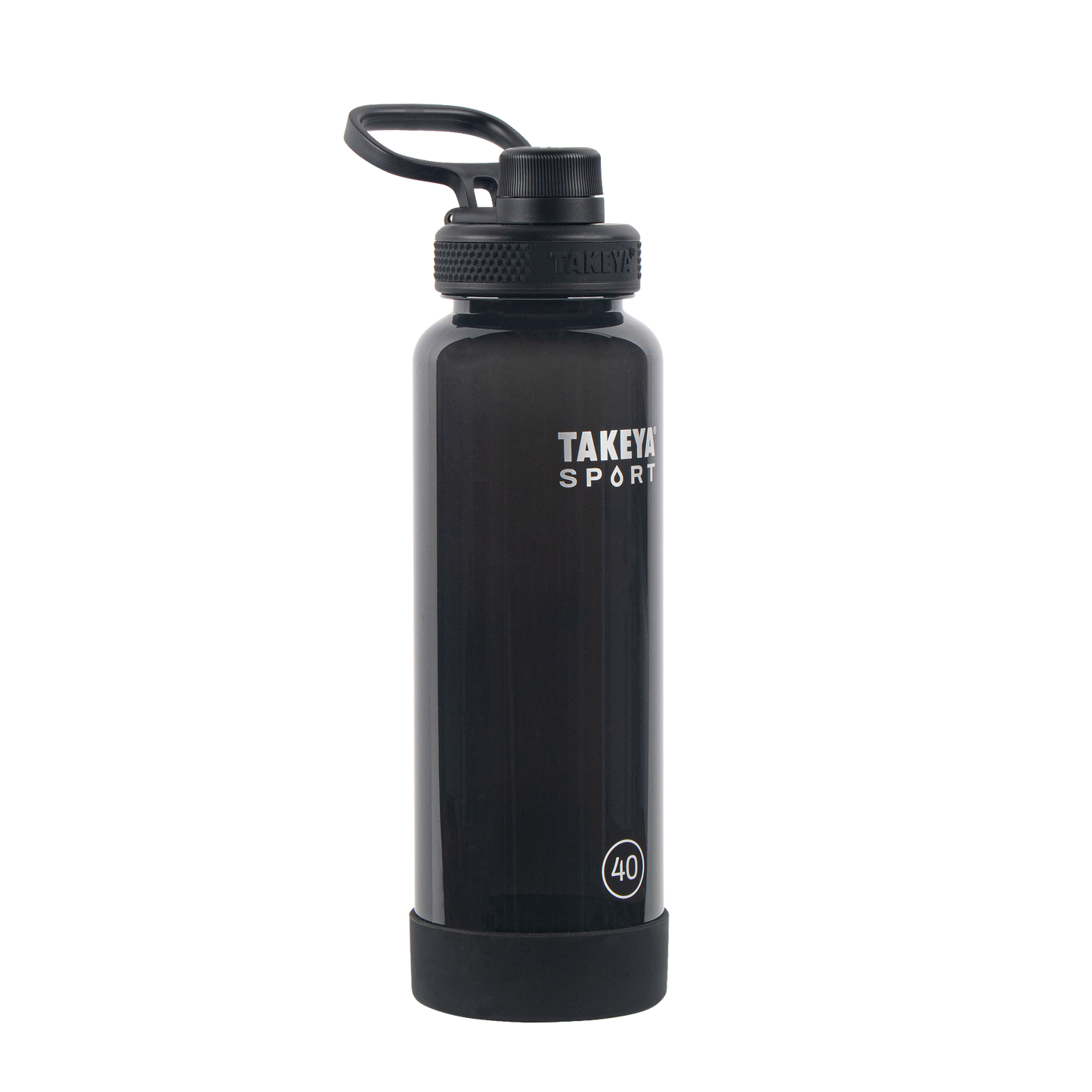 tritan-sport-water-bottle-with-spout-lid-u6 52023-TKS-Tritan-Spout-40-GrandSlamBlack-frontangle.png